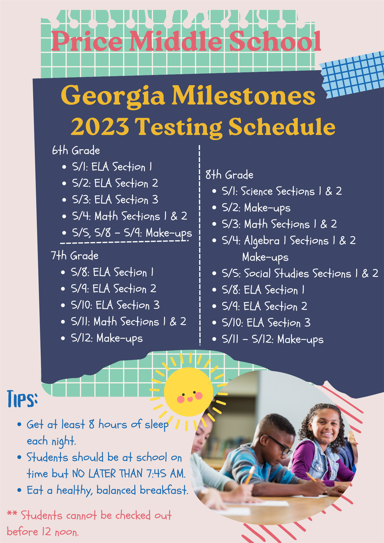 2023 GMAS Testing Schedule